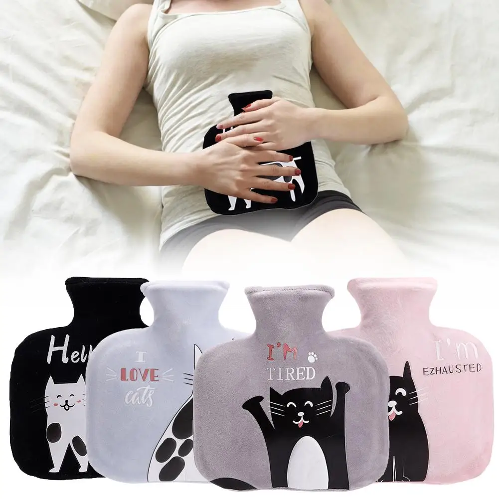 

1000ml Cartoon Hand Warm Hot Water Bag Portable Removable Fluffy Cover Rubber Winter Hands Warmer Hot Water Bottle