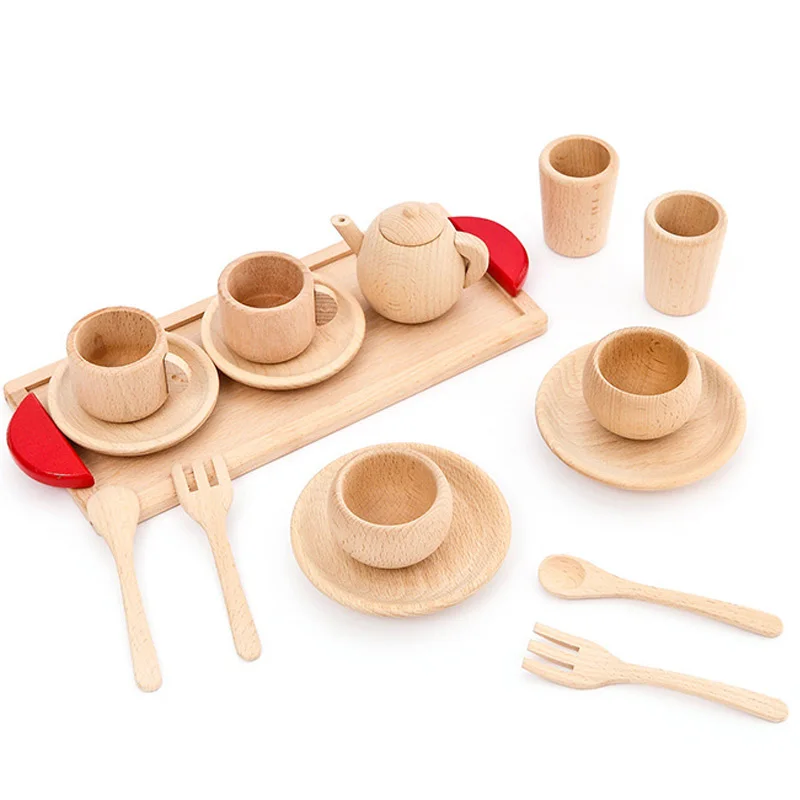 Деревянная игрушка для малышей игрушки Детский подарочный набор деревянные столовые приборы деревянные детские зубы малыш ролевые игры