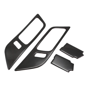 

New Carbon Fiber Door Interior Handle Bowl Cover Trim for Ford Mustang 2015-2017