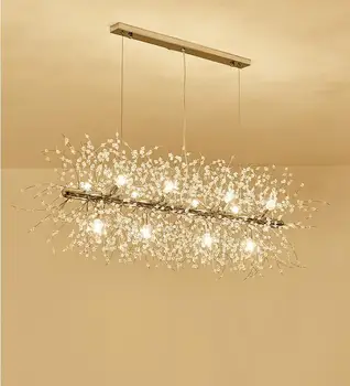 

Nordic Style Lamp Creative Personality Crystal Model Atmosphere Light Luxury Living Room Lighting Snowflake Chandelier