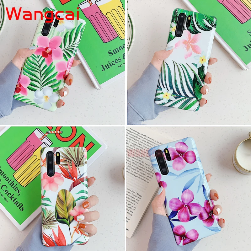 Чехол с цветами и листьями для Huawei Mate 30 20 Pro P30 P20 Lite Nova 3e 4e мягкий IMD чехол