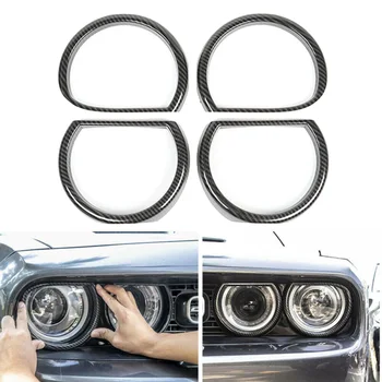 

For Dodge Challenger 15+ Decoration Trim Carbon Fiber Set 4pcs Surrounds Frame