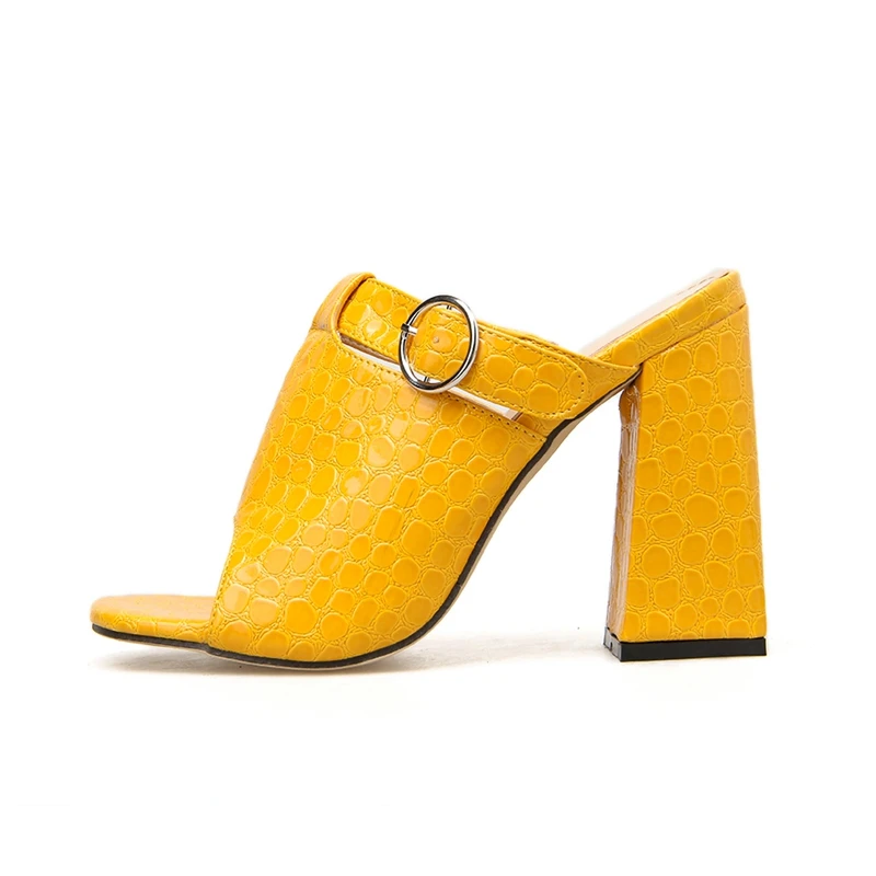 yellow mule shoes