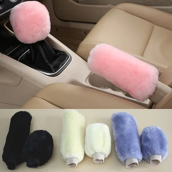 

2pcs / Car Plush Handbrake Gear Shift Cover Winter Warm Car Handbrake Cover Car Interior Supplies Accessories
