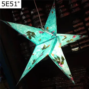 

Handmade paper lampshade creative Five star lantern room bar Decor light cover hanging replacement Size 22cm