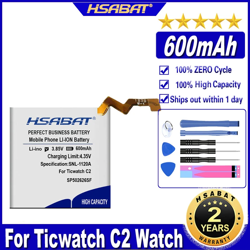 HSABAT SP502626SF 600mAh Battery for Ticwatch C2 Watch Batteries nokia battery