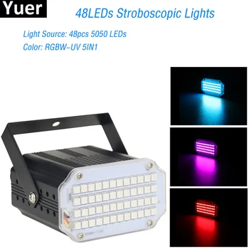 

Stage 48LEDs SMD 5050 Led Strobe Light Voice Activated Stage Effect Light Party DJ Disco Strobo Beam Wash Flash 4IN1 Par Light