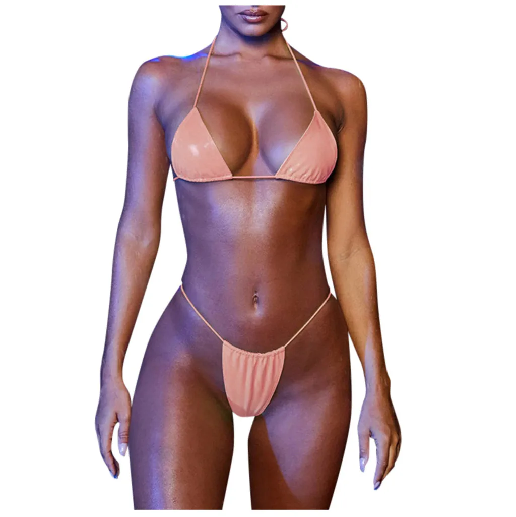 JAYCOSIN женский маленький размер простой сплошной цвет сексуальный купальник Бандаж Бикини Набор пуш-ап бразильский купальник пляжная одежда купальник