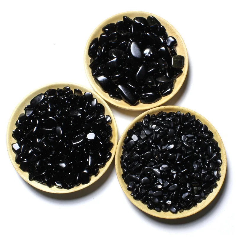Natural Obsidian crushed stone Aquarium flowerpot landscape stone