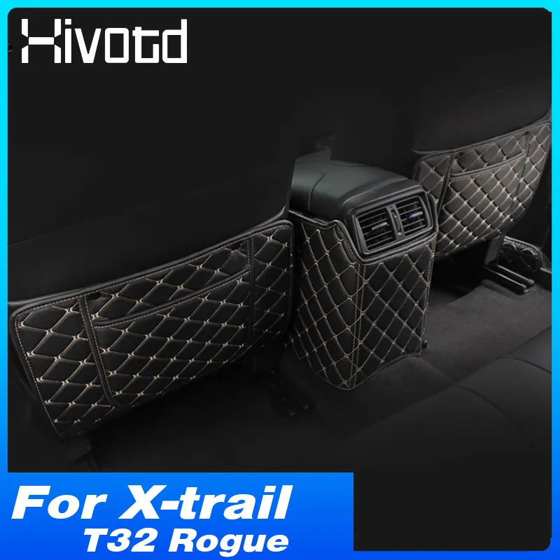 닛산 X-트레일 Xtrail T32 로그 2020-2014 자동차 안티 킥 매트 시트 백 보호 오거나이저 패드 인테리어 장식 액세서리
