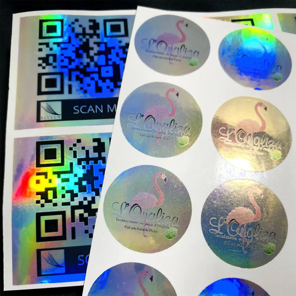 100PCS custom sticker and Customized LOGO/Wedding stickers/Design Your Own Stickers/Personalized stickers Holographic Silver