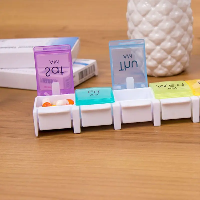 Portable Medicine Weekly Storage Pill 7 Day Tablet Sorter Box Container Case