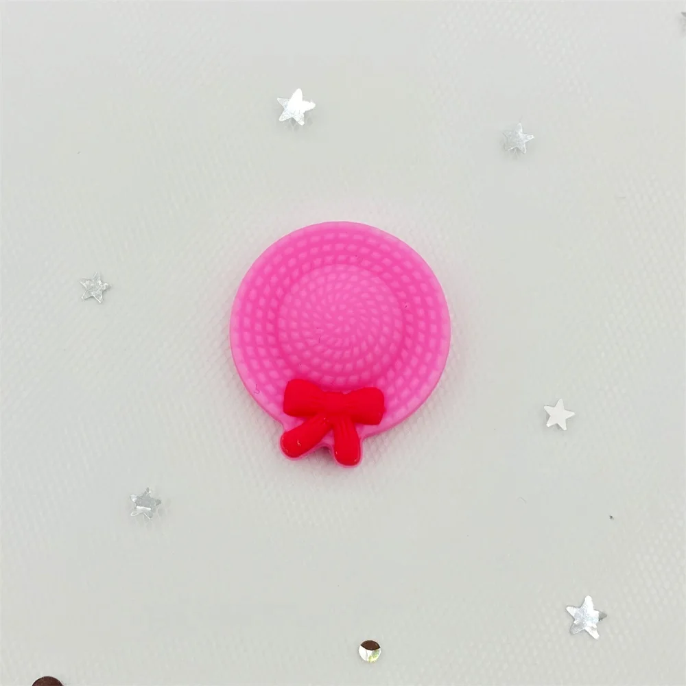 Baby Teething Items luxury 5PCs Sun hat beads silicone beads for DIY Cute Cartoon Hats Bow Patchwork Baby Necklace Teether Mini Girls toys gift Baby Teething Items medium Baby Teething Items