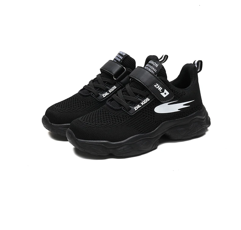 FLARUT/Детские кроссовки на липучке; сетчатая повседневная обувь для мальчиков; баскетбольная спортивная обувь; дышащая Удобная Нескользящая детская обувь для бега