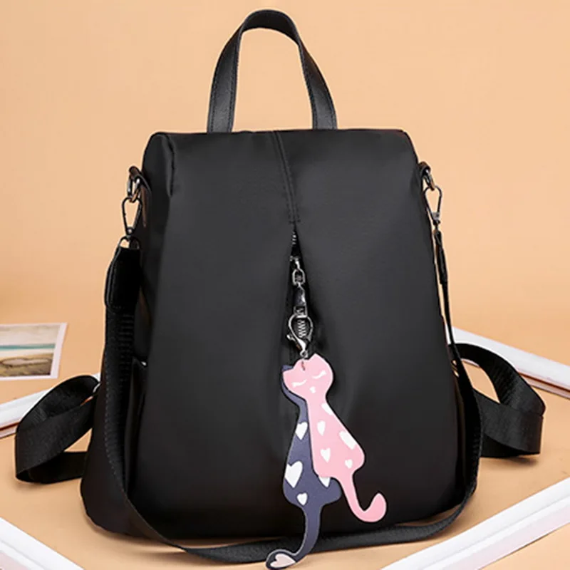 Новые женские рюкзаки, Новая модная женская сумка из ткани Оксфорд, Студенческая сумка с кошкой, Женский Школьный Рюкзак Для учебников высокого качества