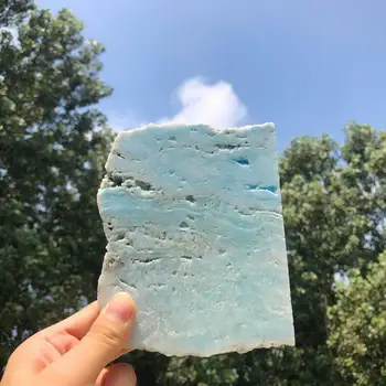 

Natural Crystal blue Caribbean calcite raw gemstone Home furnishings