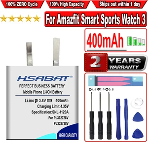HSABAT 400mAh PL332728V 332728 322728 baterii dla Amazfit inteligentny zegarek sportowy 3
