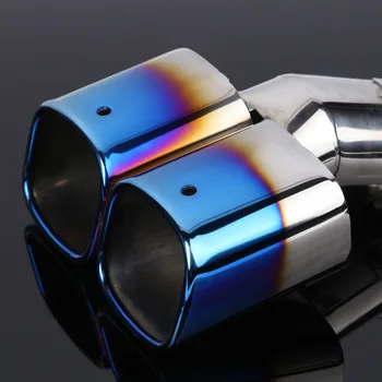 

Car Auto Round Exhaust Muffler Tip Stainless Steel Exhause 1 to 2 Dual Pipe Chrome Trim Modified Car Rear Tail Throat Liner