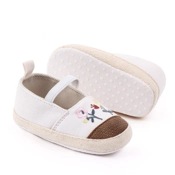 

Baby Girls Breathable Embroidery Flower Print Anti-Slip Casual Sneakers Toddler Soft Soled Walking Shoes 0-12M