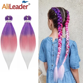 

Alileader Cheap Ez Braids Pre Stretched Hair Yaki Synthetic Crochet Braids Hair Extensions Ez Braid Professional Braiding Hair