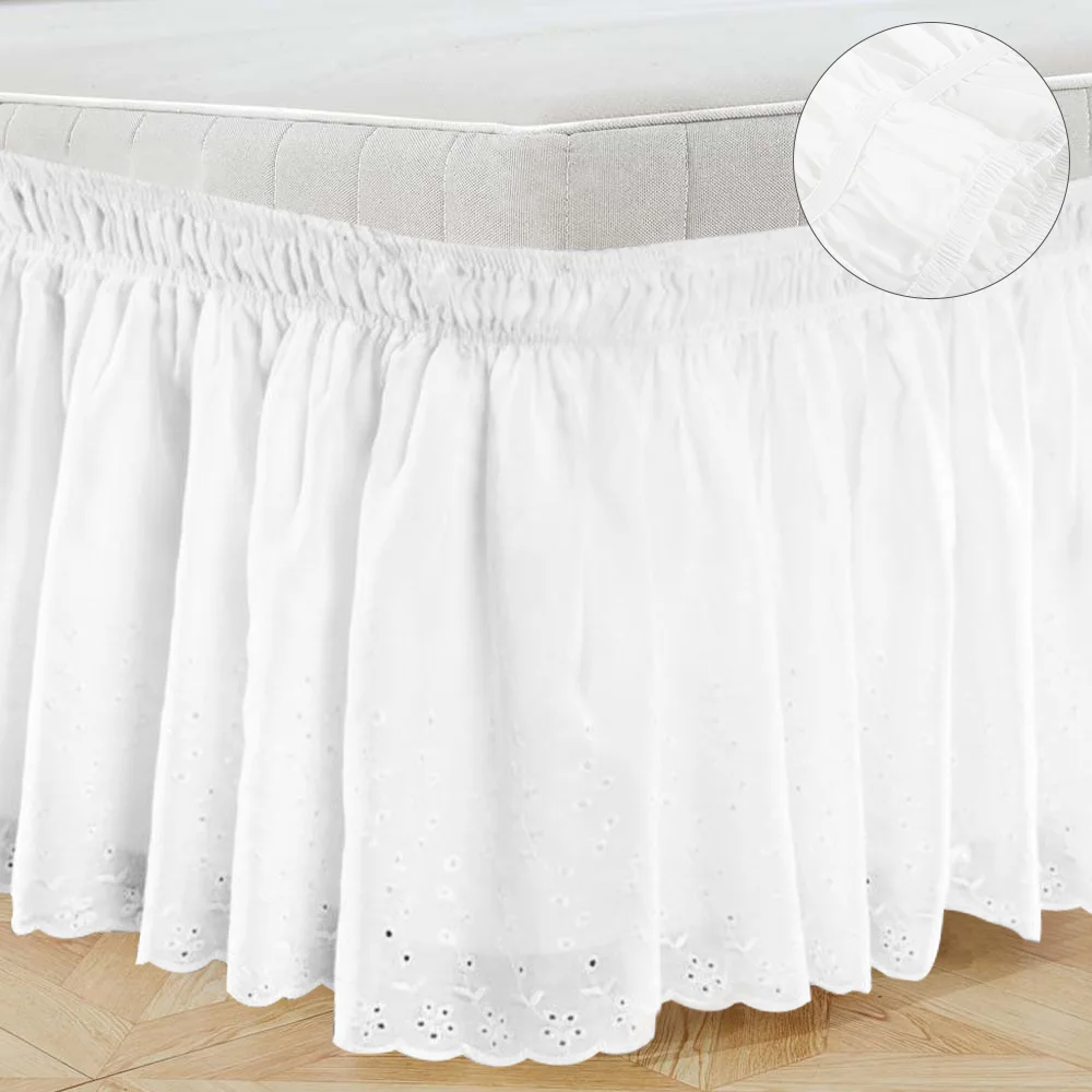 

queen bed skirt Lace Princess Without Bed Surface Elastic Band Bed Skirt Bedspread Embroider Bed Skirt Bed Spread In Bed Spread