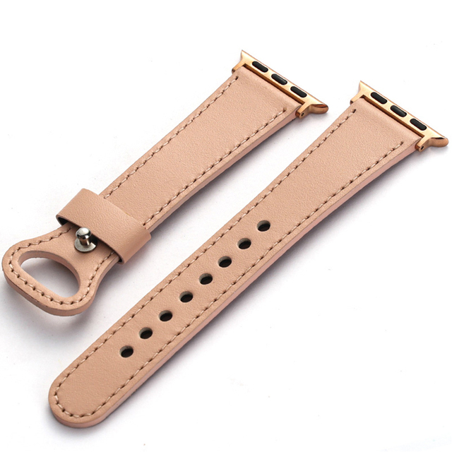 First Layer Leather Band for Apple Watch SE 44MM 40MM IWatch Strap on Smartwatch Series 6543 38mm 42mm Wristband Bracelets
