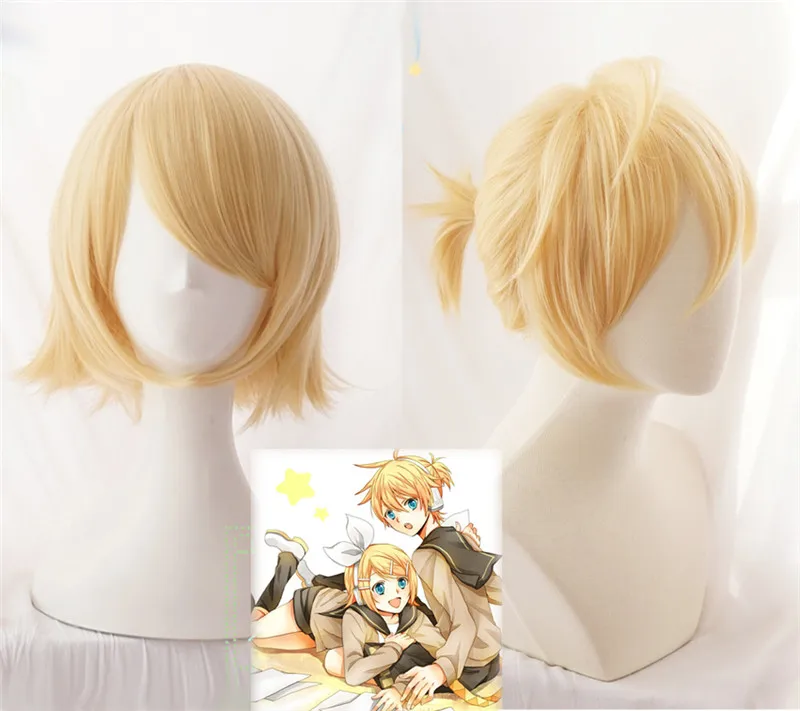 Горячая Распродажа короткий термостойкий парик для косплея Vocaloid Kagamine Rin / Len