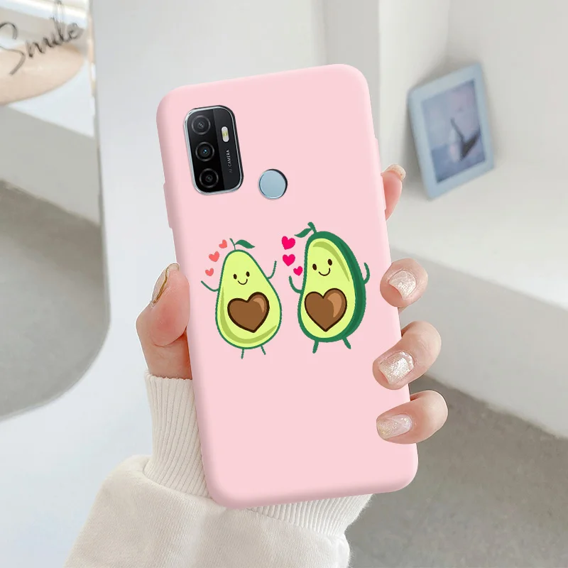 best case for oppo cell phone Avocado Phone Case For OPPO A32 A53 2020 A53S Cute Soft Silicone Back Cover For OPPO A53 5G Candy TPU Soft Back Cover oppo mobile cover Cases For OPPO