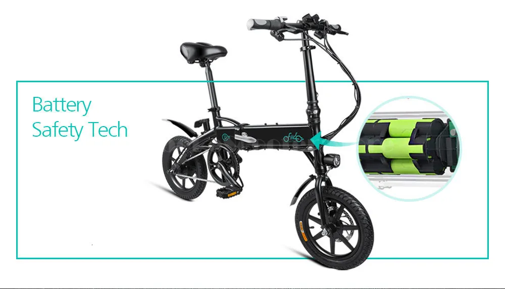 Fiido D1 Folding Electric Bike Two Wheels Electric Bicycle 14 Inch 36V 250W Mini Adults Electric Scooter With Seat  (7)