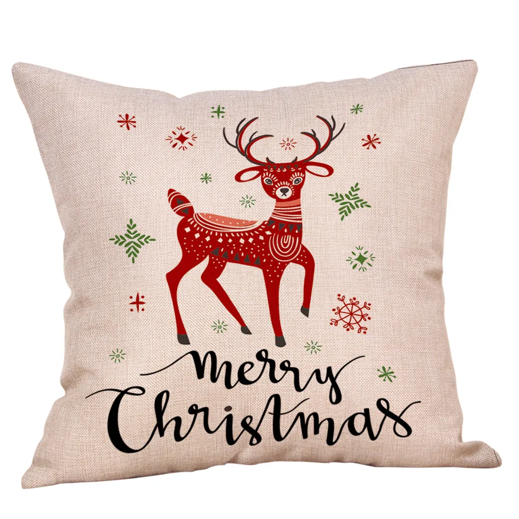 Merry Christmas наволочки для подушек для гостиной из хлопка и льна, наволочки для подушек для дома, автомобиля, рождественские вечерние наволочки, наволочки Kussenhoes