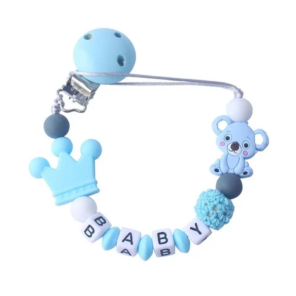 

Cute Koala Letter Beads Silicone Teether Bracelet Teething Soother Pacifier Clip