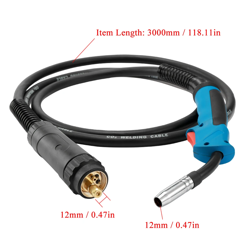 

Hot Technical System Carbon Dioxide 180A MB 15AK Welding Torch With 3000mm Cable Air-cooled Euro Connector Welding DIY Machine