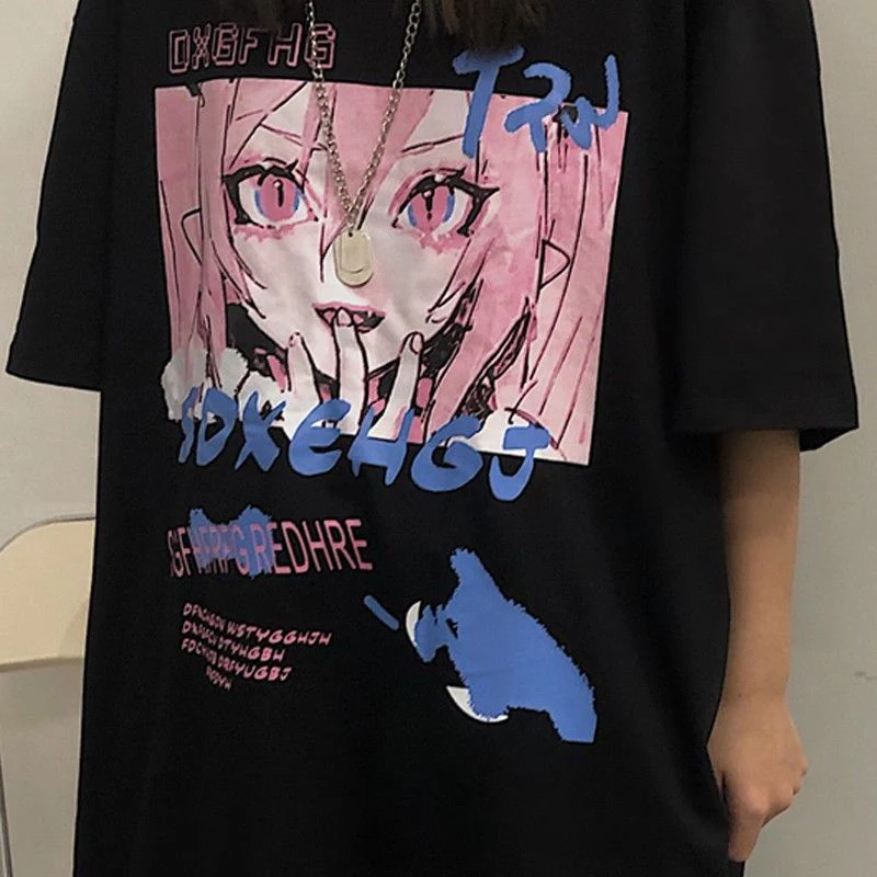H7758d3de78f145628013e7c065cfd7c0Z - Anime Oversized Short-Sleeve Streetwear T-Shirt