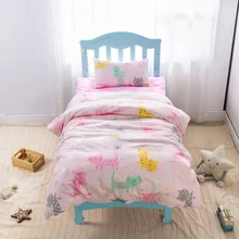 Комплект хлопковой кроватки из 3 предметов, постельное белье для принцессы с рисунком, комплект включает наволочку, простыню, пододеяльник без наполнителя