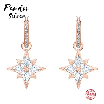 

PANDOO Fashion Charm Sterling Silver Original 1:1 Copy, Simple Stars Fashion Charm Wild Earrings Women Luxury Jewelry Gifts