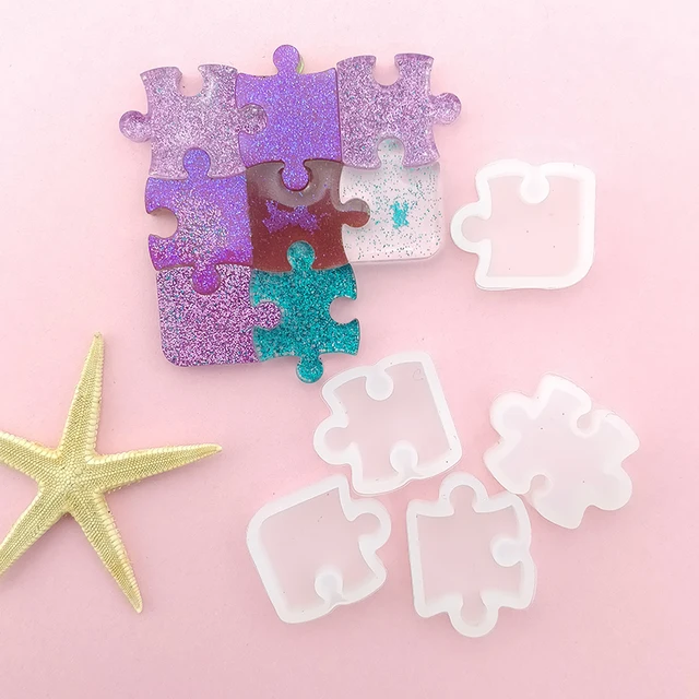 Diy Puzzle Darab Drágakő Kristály Epoxi -Szilikon Penész Gyanta Ékszer Medál Készítése Szerszámok - Image 4