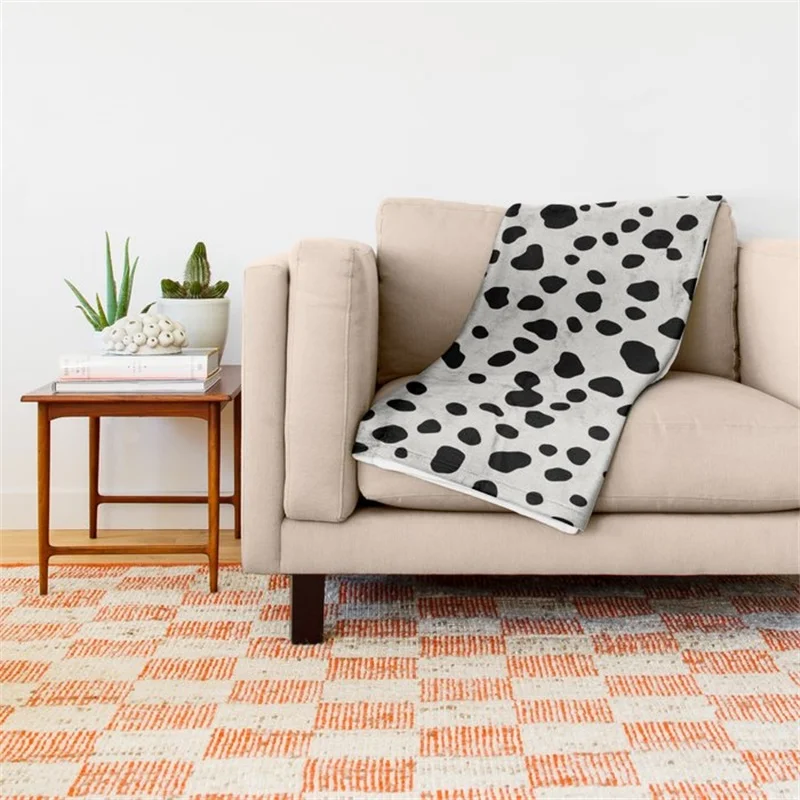 Polka Dots Dalmatian Spots Throw Blanket 61