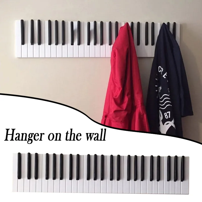 Piano Wooden Coat Racks Piano Keys Wall Mounted Coat Hook Hanger Wall