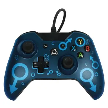 

Wired USB Gamepad 3.5mm Audio Jack Dual Vibration Controller Game Handle 2.2m Power Cord Joypad for Microsoft Xbox One Slim