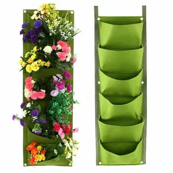 

6 Pocket Vertical Growing Planting Bag Wall Hanging Pocket Pot Garden Planter For Indoor And Outdoor