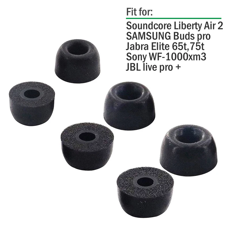 6pcs TENNMAK Wireless Earbuds Memory Foam Eartips for ​Soundcore