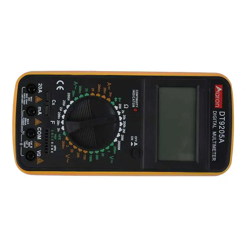 BHTS-DT9205A цифровой мультиметр AC/DC Вольтметр Амперметр Сопротивление измеритель емкости