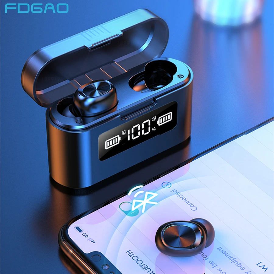 Bluetooth 5 1 Headphones with Mics Sport Waterproof Headset Touch Control TWS Wireless Earphones Noise Cancelling Music Earbuds