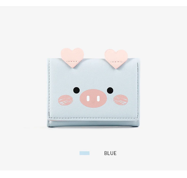 Cartoon Pig Cute Kawaii Wallet for Teen Girl Small Candy PU Leather Rfid Wallets Women 2019 Ladies Hasp Fashion Handy Coin Purse (12)