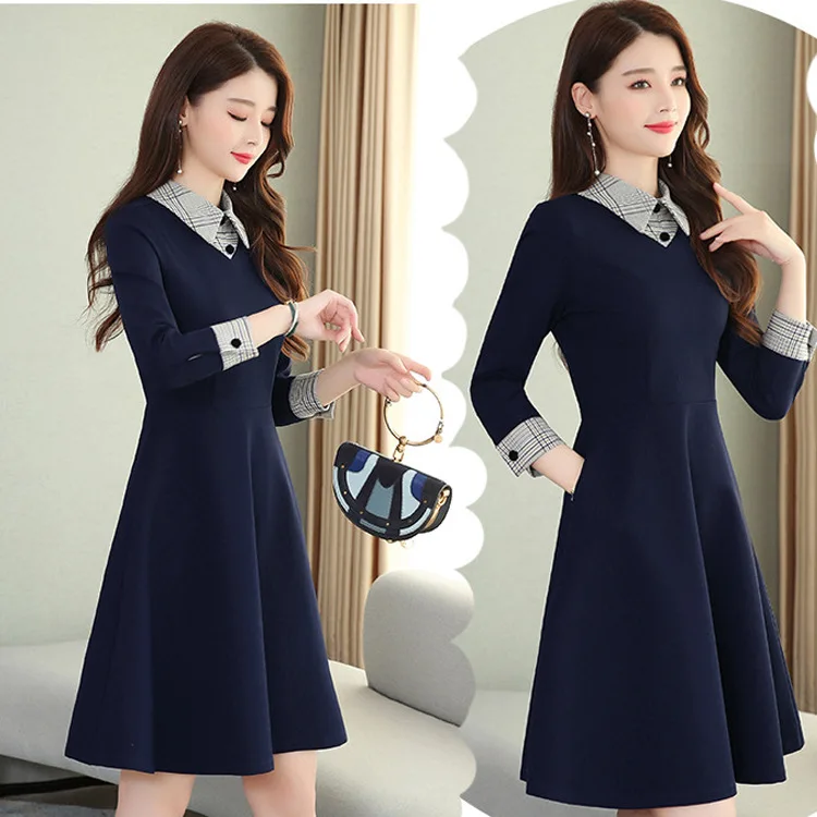 

Mid-length Skirt Women's Fall And Winter Clothes 2019 New Style Long Sleeve Waist Hugging Slimming Brushed And Thick Dress