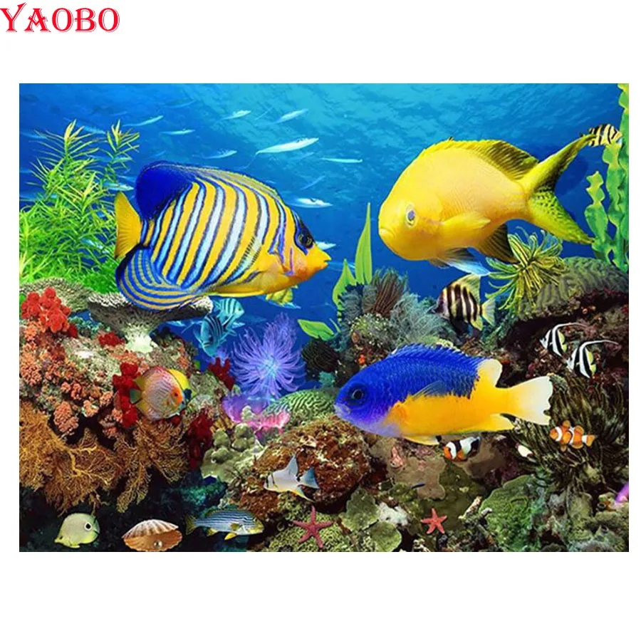 Diy Diamond Painting Fish Underwater World Full Diamond Embroidery Sea View Cross Stitch Kit Mosaic Painting Home Decor Painting Diamond Painting Cross Stitch Aliexpress