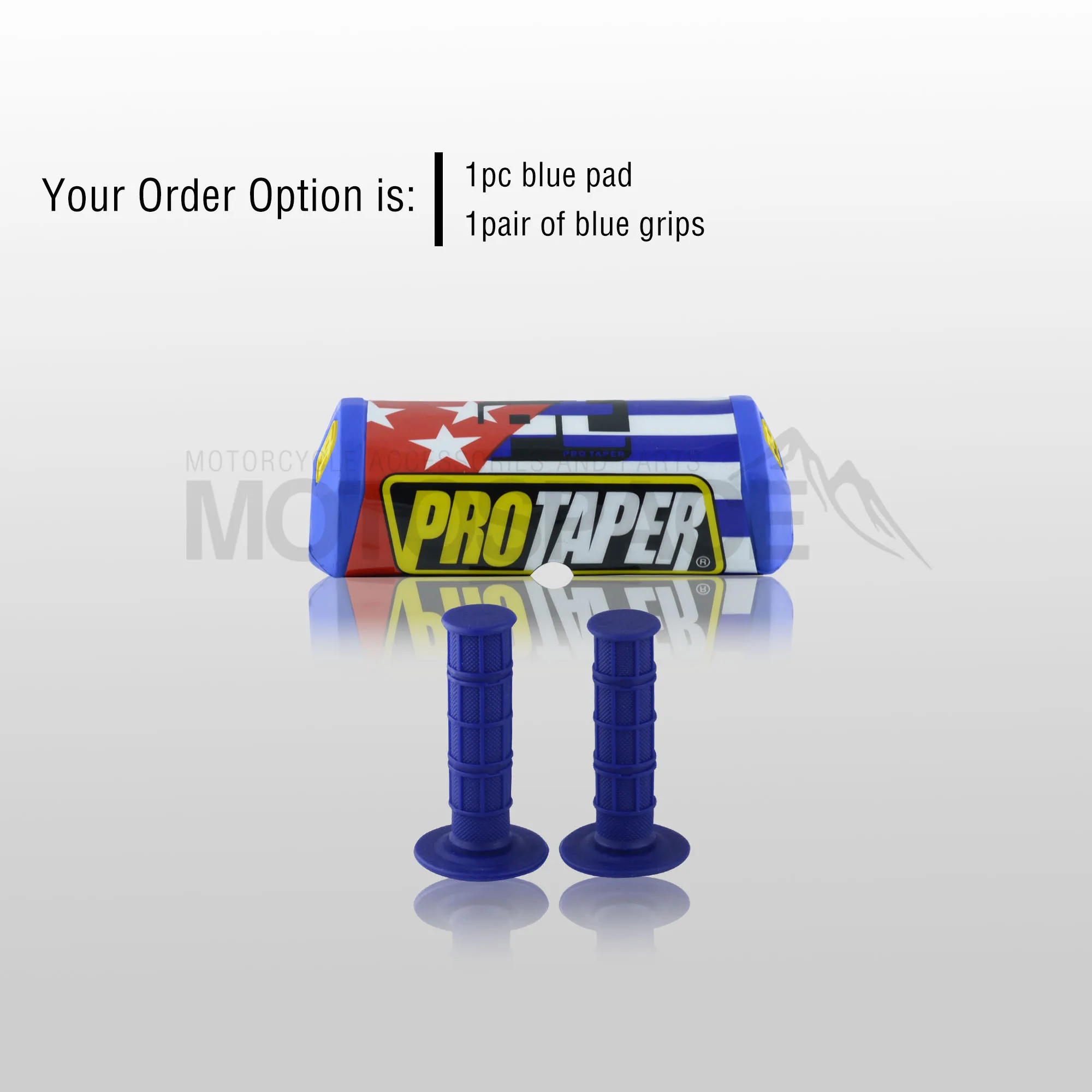 Руль для Pro Taper Pack Bar 1-1/" Renthal Fatbar Колодки Ручки Pit Pro Racing Dirt Pit Bike мотоцикл с адаптер cnc - Цвет: Blue Pad Grip