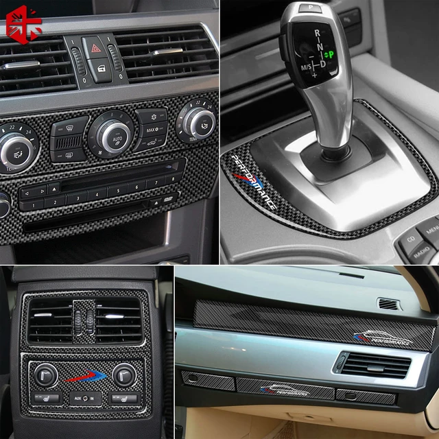 Bmw E60 5シリーズ車の中央コンソールcdギアパネルステッカーカーボン