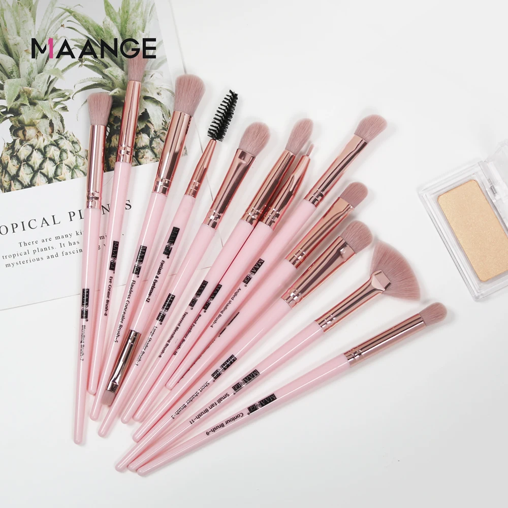 Кисти для макияжа MAANGE Pro 6/12 шт. набор кистей глаз с косметической сумкой из
