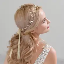 TRiXY, H71-G, с цветами, жемчугом, бриллиантами, ободки для волос, ювелирные изделия, Золотой лист, невесты, диадемы, головной убор, свадебные аксессуары для волос